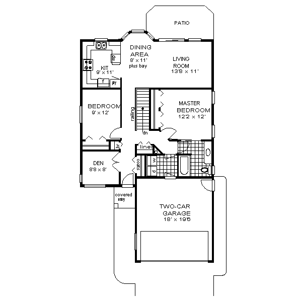 House Design - Traditional Floor Plan - Main Floor Plan #18-166
