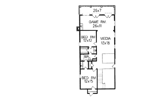 Floor Plan - Upper Floor for European House Plan #15-211 - 4 bed, 3.5 bath