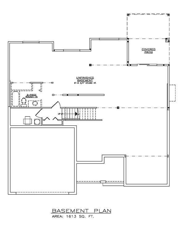 House Design - Floor Plan - Lower Floor for Craftsman House Plan #1100-120 - 2 bed, 2 bath