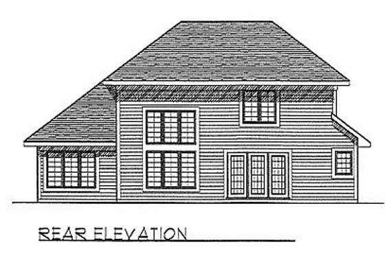 Exterior - Rear Elevation for Traditional House Plan #70-258 - 3 bed, 2.5 bath