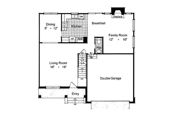 Floor Plan - Main Floor for European House Plan #417-139 - 3 bed, 2.5 bath
