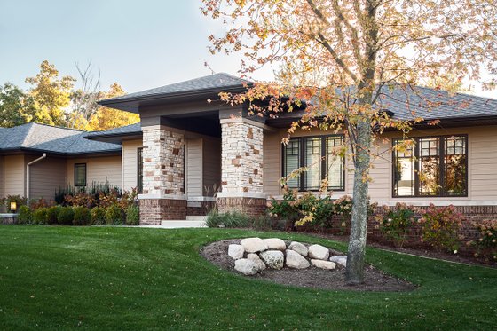 Exterior - Front Elevation 4 for Prairie House Plan #928-279 - 5 bed, 3 bath