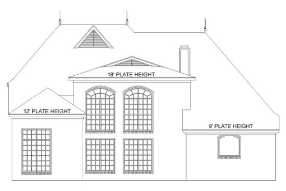 Exterior - Rear Elevation for European House Plan #424-339 - 4 bed, 3 bath