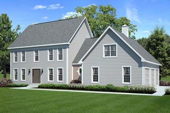 Exterior - Front Elevation for Colonial House Plan #312-637 - 3 bed, 2.5 bath
