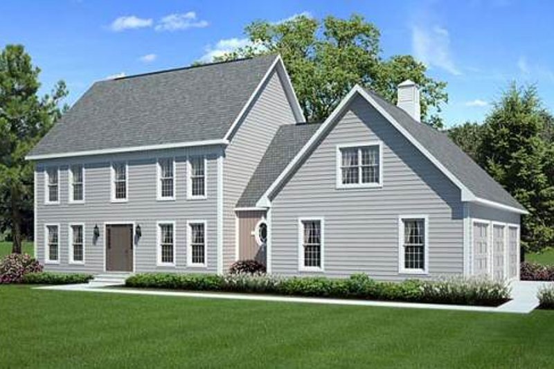 Colonial Style House Plan - 3 Beds 2.5 Baths 2138 Sq/Ft Plan #312-637
