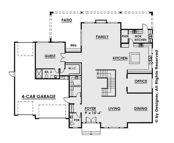 House Plan Design - Contemporary Floor Plan - Main Floor Plan #1066-28