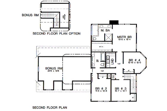 Floor Plan - Upper Floor for Colonial House Plan #312-836 - 4 bed, 2.5 bath