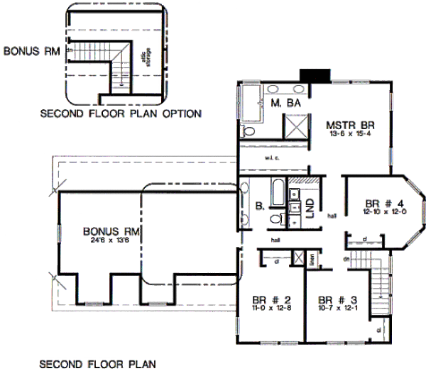 Colonial Floor Plan - Upper Floor Plan #312-836