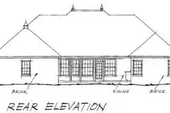 Exterior - Rear Elevation for Traditional House Plan #20-364 - 4 bed, 3 bath