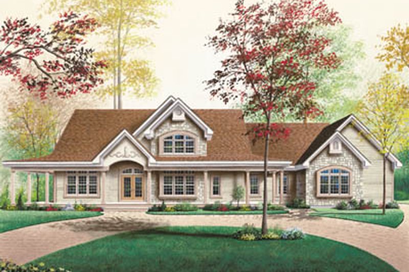 Architectural House Design - Traditional Exterior - Front Elevation Plan #23-255