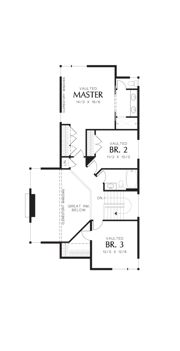 Modern Floor Plan - Upper Floor Plan #48-574