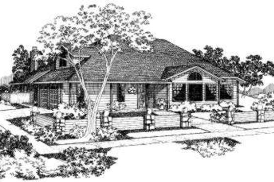 Exterior - Front Elevation for Traditional House Plan #303-104 - 4 bed, 3 bath