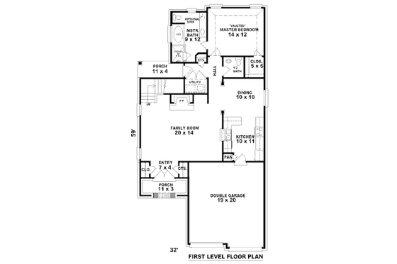 Floor Plan - Main Floor for European House Plan #81-13777 - 3 bed, 2.5 bath