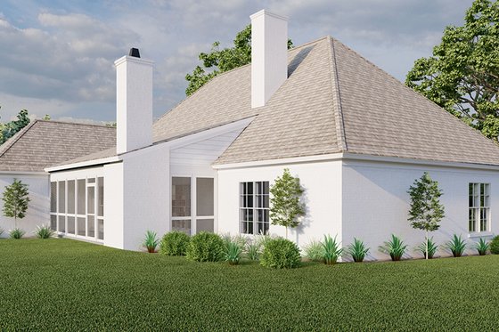 Exterior - Rear Elevation 2 for European House Plan #923-302 - 4 bed, 4.5 bath