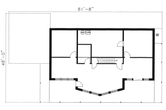 Floor Plan - Lower Floor for Modern House Plan #117-135 - 2 bed, 2 bath