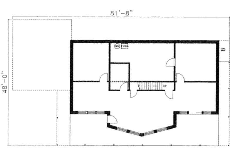 Home Plan - Floor Plan - Lower Floor for Modern House Plan #117-135 - 2 bed, 2 bath