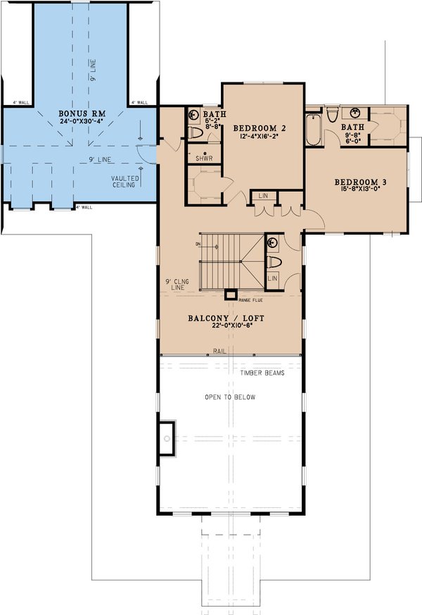 European Floor Plan - Upper Floor Plan #923-334