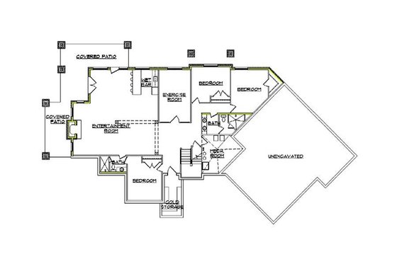 Floor Plan - Lower Floor for Ranch House Plan #5-282 - 5 bed, 4.5 bath