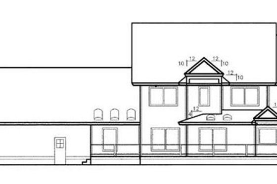 Exterior - Rear Elevation for Traditional House Plan #60-563 - 4 bed, 3.5 bath