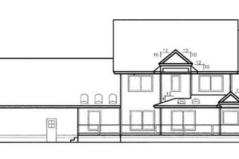 Architectural House Design - Exterior - Rear Elevation for Traditional House Plan #60-563 - 4 bed, 3.5 bath
