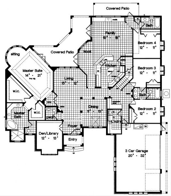 European Floor Plan - Main Floor Plan #417-408