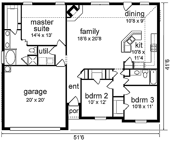 House Plan Design - Traditional Floor Plan - Main Floor Plan #84-192