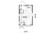 European Style House Plan - 3 Beds 1.5 Baths 1357 Sq/Ft Plan #23-2103 