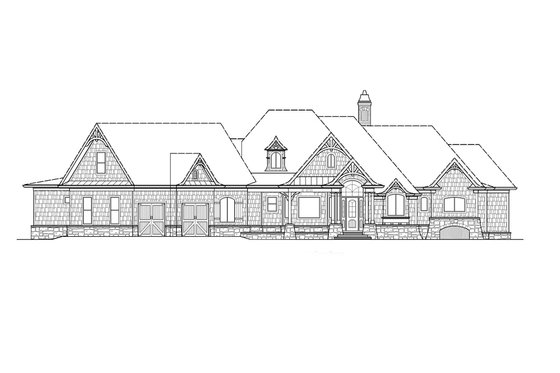 Exterior - Front Elevation 3 for Craftsman House Plan #54-412 - 4 bed, 4.5 bath