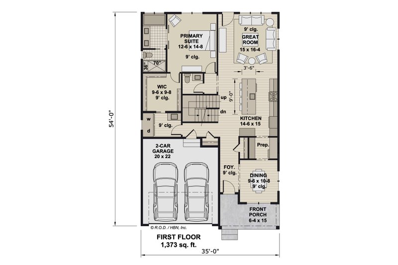 House Design - Floor Plan - Main Floor for Farmhouse House Plan #51-1346 - 4 bed, 3.5 bath