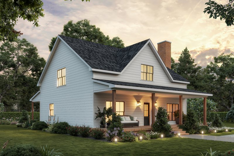 House Plan Design - Exterior - Front Elevation 3 for Farmhouse House Plan #1117-34 - 4 bed, 2.5 bath