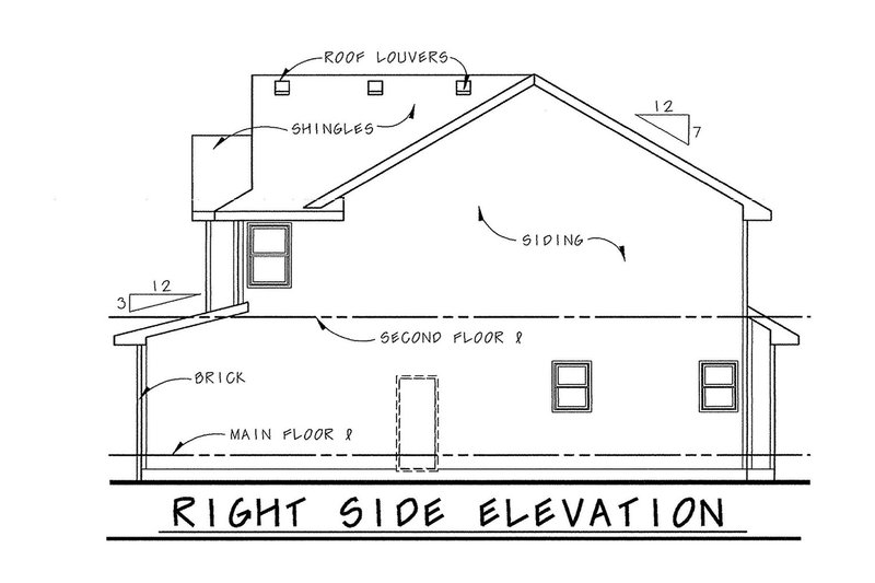 House Blueprint - Exterior - Other Elevation 1 for Traditional House Plan #20-1769 - 4 bed, 3 bath