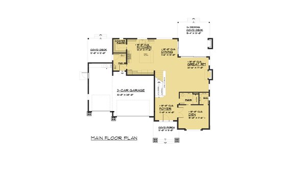 Floor Plan - Main Floor for Contemporary House Plan #1066-80 - 4 bed, 3.5 bath