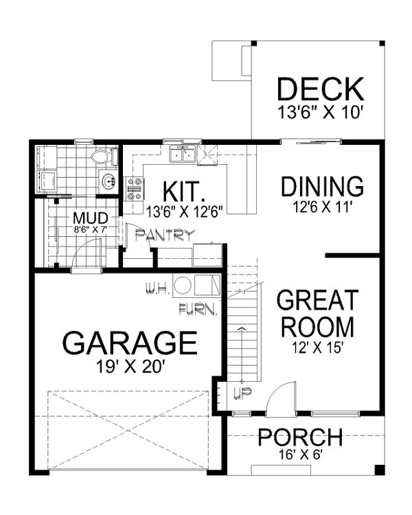 Dream House Plan - Craftsman Floor Plan - Main Floor Plan #112-302