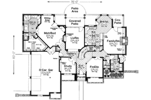 Floor Plan - Main Floor for European House Plan #310-207 - 4 bed, 3.5 bath