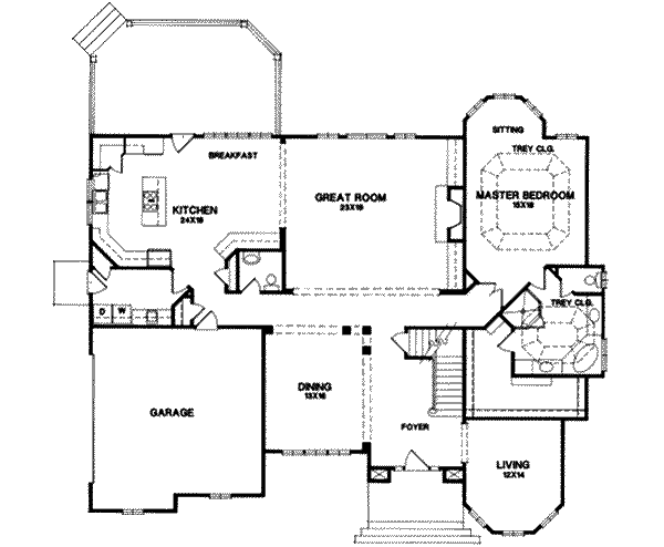 European Floor Plan - Main Floor Plan #129-161