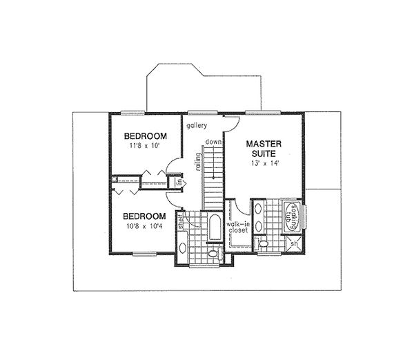 Home Plan - Traditional Floor Plan - Upper Floor Plan #18-285
