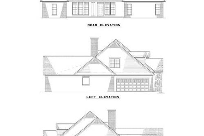 House Blueprint - Exterior - Rear Elevation for Country House Plan #17-1101 - 4 bed, 3 bath