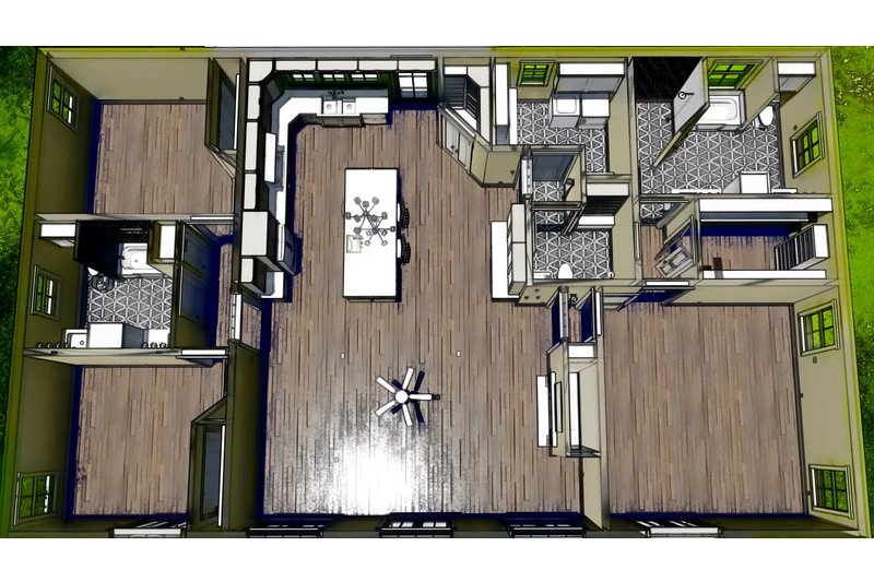 Home Plan - Floor Plan - Other Floor 3 for Bungalow House Plan #44-238 - 2 bed, 2 bath