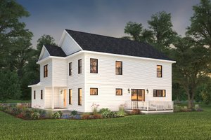 Exterior - Rear Elevation for Farmhouse House Plan #497-16 - 4 bed, 3.5 bath