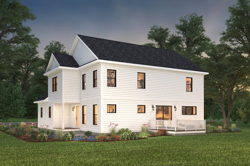 House Plan Design - Exterior - Rear Elevation for Farmhouse House Plan #497-16 - 4 bed, 3.5 bath