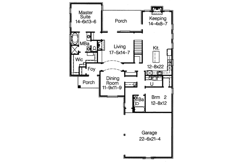 House Blueprint - Floor Plan - Main Floor for European House Plan #15-272 - 4 bed, 3 bath