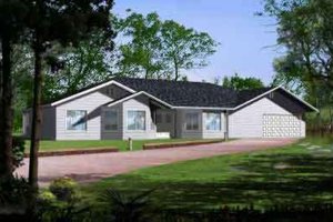 Ranch Exterior - Front Elevation Plan #1-1196