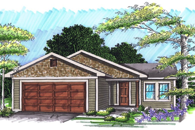 Architectural House Design - Exterior - Front Elevation Plan #70-1015