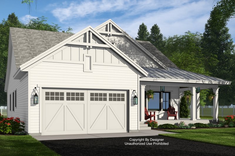 Architectural House Design - Exterior - Front Elevation 6 for Farmhouse House Plan #51-1401 - 3 bed, 2 bath