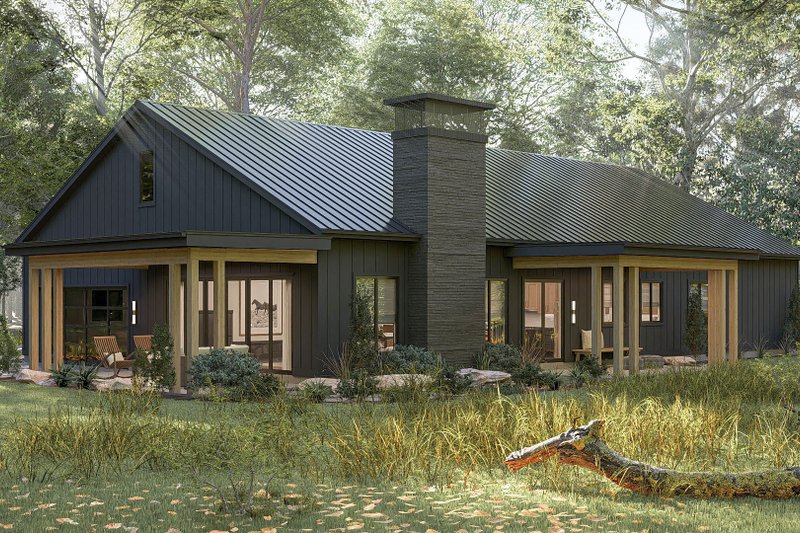 House Blueprint - Barndominium Exterior - Front Elevation Plan #455-327