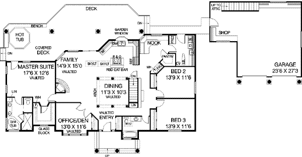 Home Plan - Traditional Floor Plan - Main Floor Plan #60-282