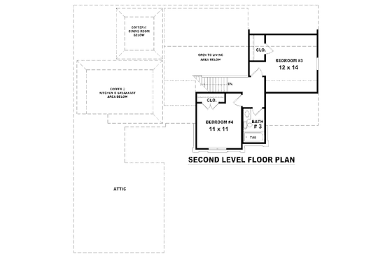 Floor Plan - Upper Floor for Traditional House Plan #81-13838 - 4 bed, 3 bath
