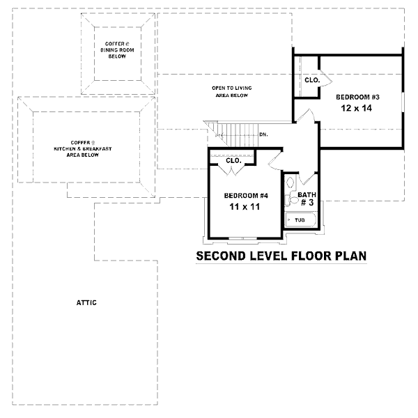 Traditional Floor Plan - Upper Floor Plan #81-13838