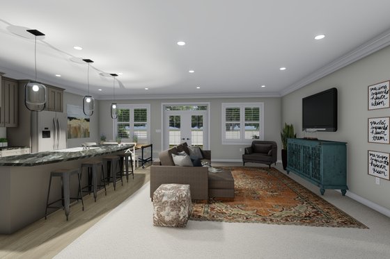 Interior - Family Room for Ranch House Plan #1060-101 - 3 bed, 2 bath