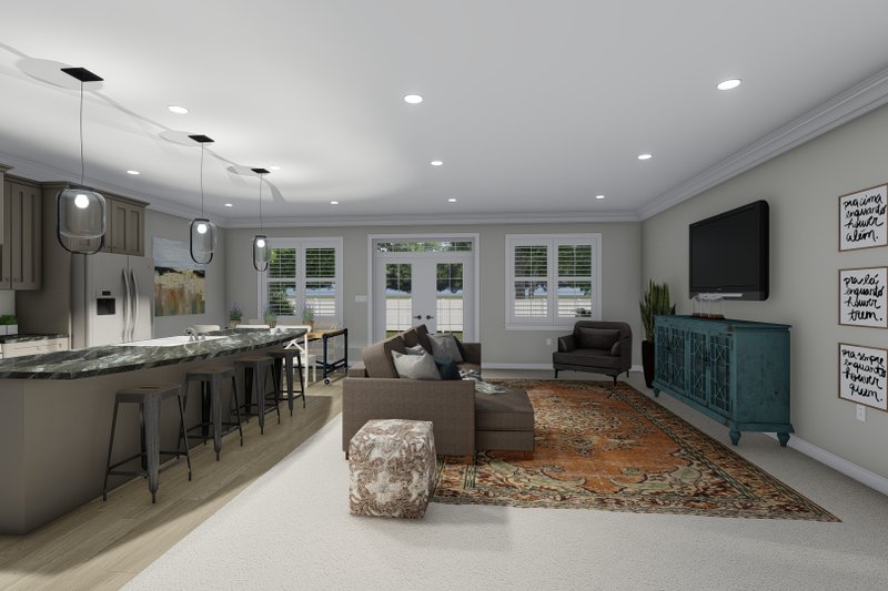 House Design - Interior - Family Room for Ranch House Plan #1060-101 - 3 bed, 2 bath